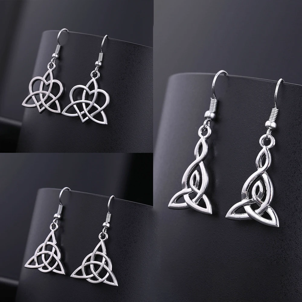 Teamer Viking Triquetra Irish Celtics Witch Knot Earrings Women Girls Wicca Vintage Dangle Earrings Trendy Jewelry Wholesale New