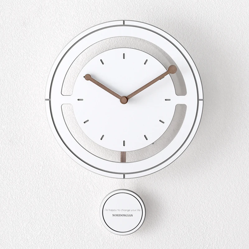 Stylish minimalist swing home wall clock Literary style office decorative wall clock