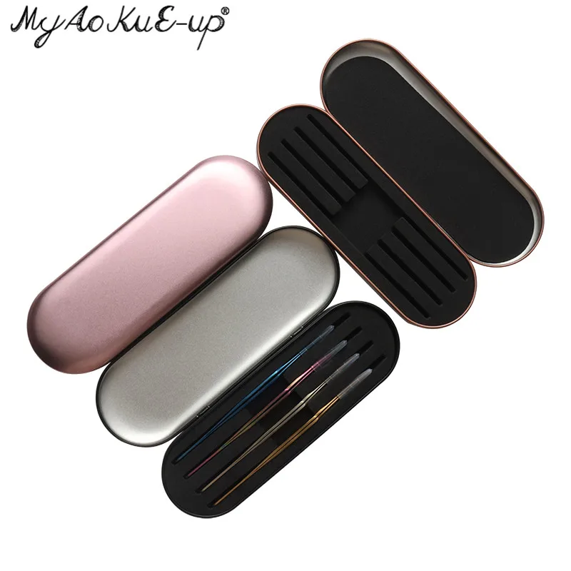 Eyelashes Tweezers Storage Box For Eyelash extension Activated Sealed Storage Container eyelash tweezers case Makeup Tools