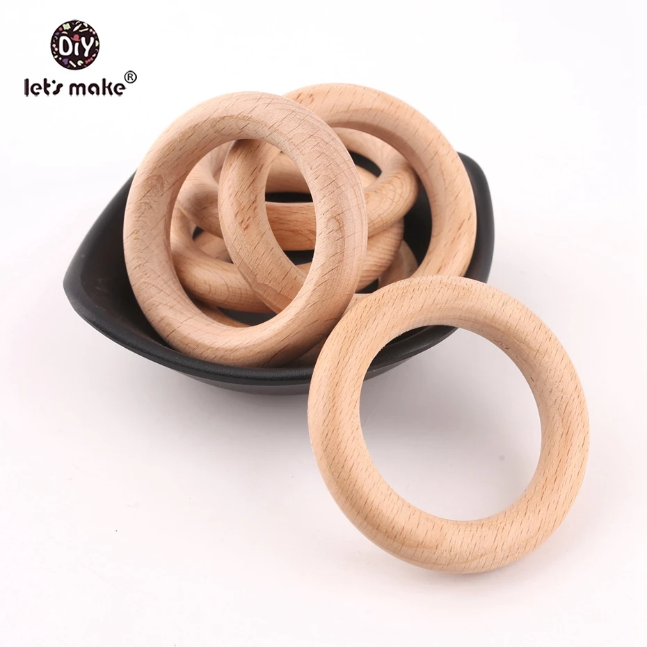 

Let's make New Size 60mm Beech Wood Teething Rings 10pcs Baby Nursing DIY Accessories Bracelets Making BPA Free Baby Teethers