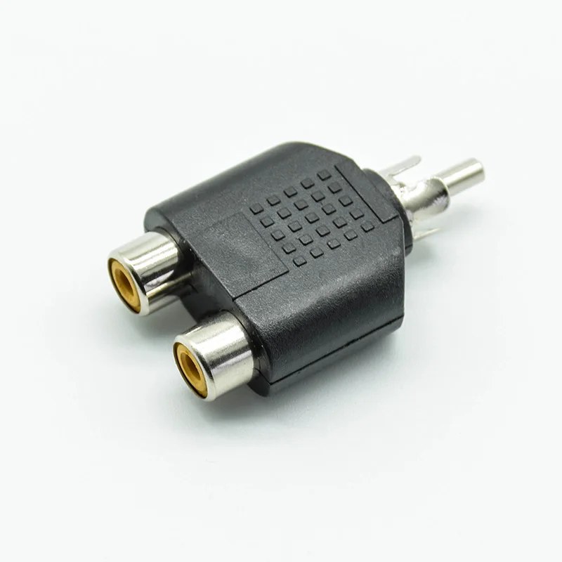 4 sztuk/partia RCA Y Splitter AV audio wideo konwerter wtyczki 1 męski na 2 adapter żeński zestaw Lotus kolor AV Jack wtyczka RCA do podwójnego