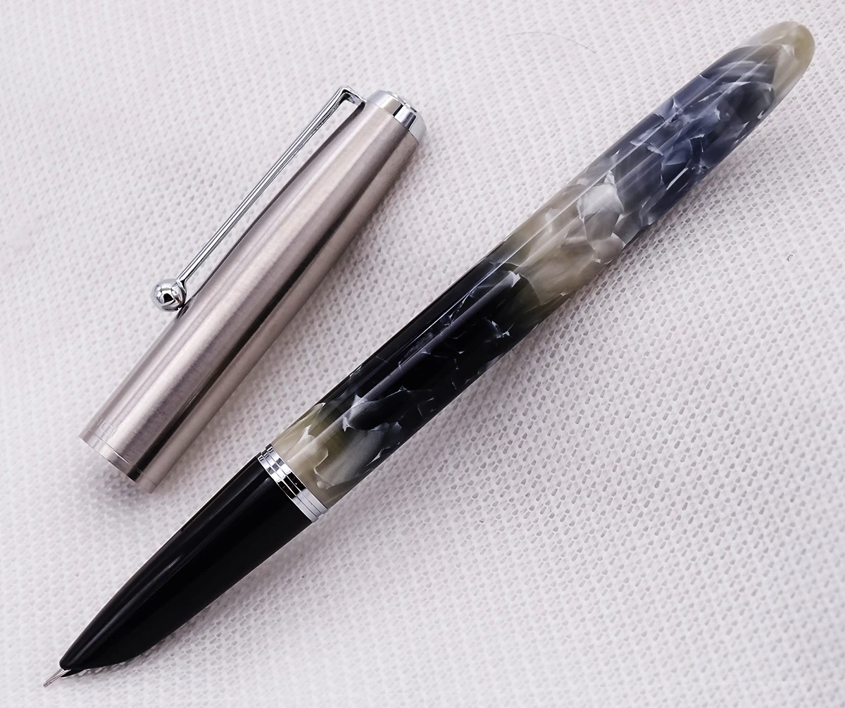 2Pcs Jinhao Acryl Hars Vulpen Rvs Cap Gradiënt Grijs & Rood Extra Fijn 0.38Mm Schrijven Office school Inkt Pen