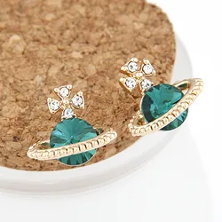 Free Fashion Jewelry Saturn Star Earring Crystall Stud for Women