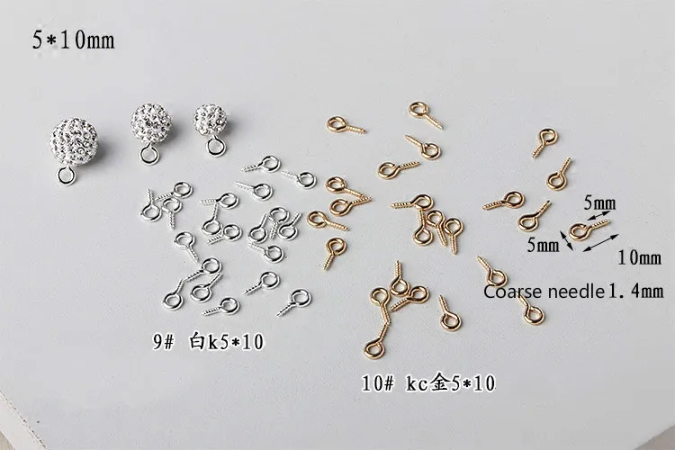 DIY metal accessories ofsheep nail 9 word needle crystal epoxy resin clay screw drill claw nail Pendant