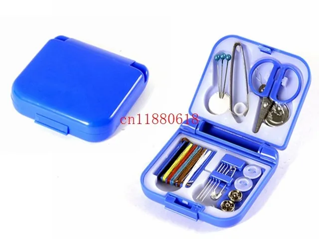 

500sets/lot Free Shipping Portable Mini Travel PP Sewing Box With Color Needle Threads Sewing Kits Sewing Set DIY Home Tools