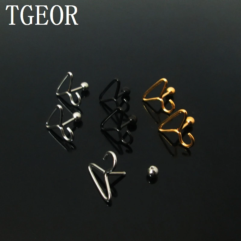 NEW illusion cheaters 1 Pair 1.2*6*4/(13*15)mm Stainless Steel clothes Hanger shape piercing fake plugs free shipping