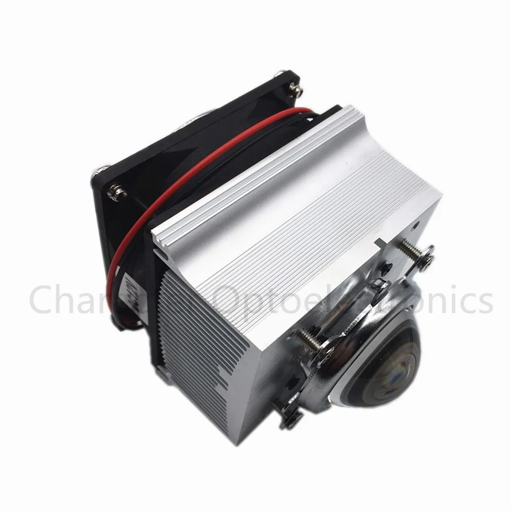 Aluminium Heat Sink Cooling Fan 20-100W LED radiator 60-90degree 44mm Lens + Reflector Bracket DC12V 1.25A led Driver
