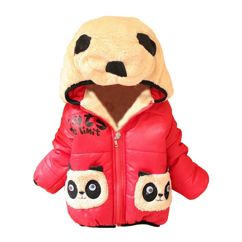 Retail 1pc Children Clothing Panda Cartoon Outwear Baby Boy Winter Wear Thickening Outerwear Coat Kids Cotton Padded Jacket