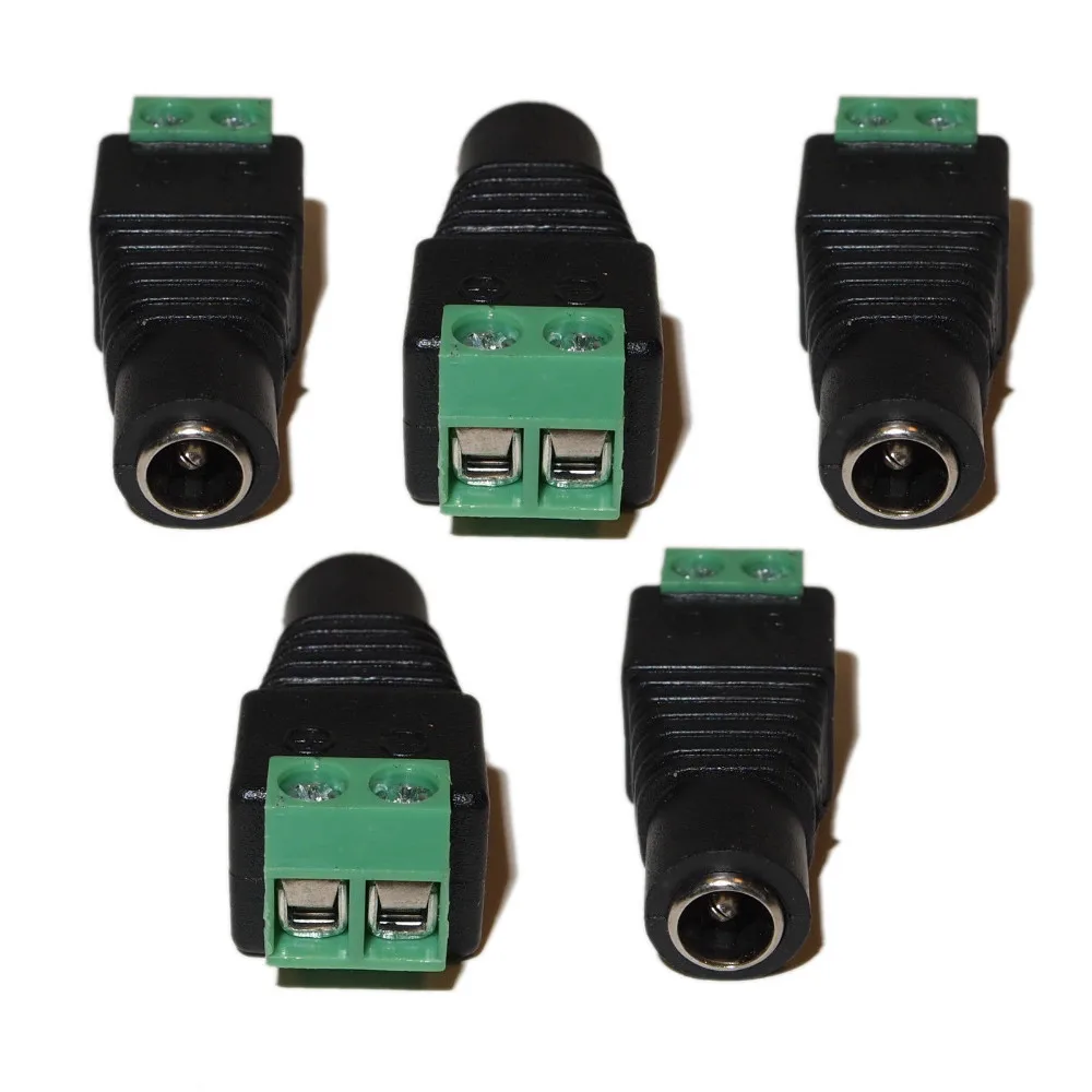 10pcs/lot Cat5/Cat6 Cable Female 5.5/2.1mm barrel jack connector with screw terminal