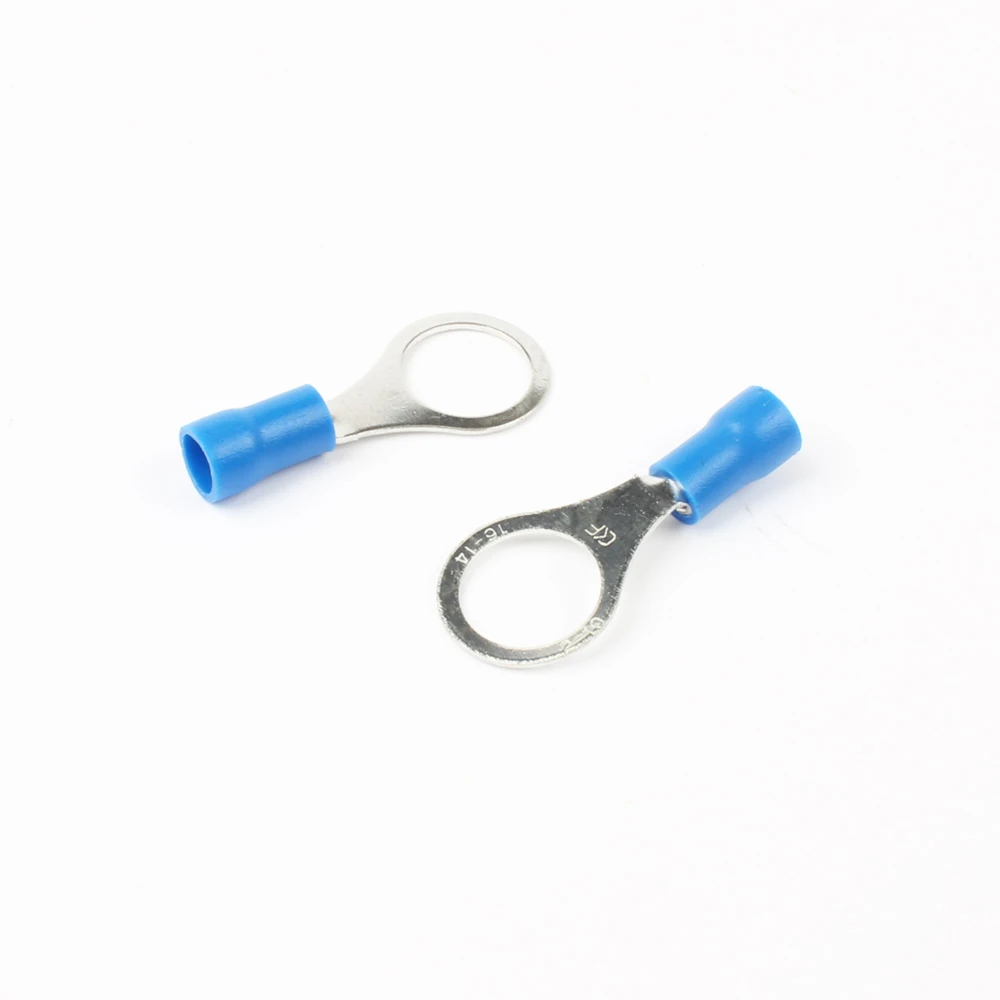 50PCS RV2-6 RV2-8 RV2-10 Blue Ring insulated terminal Cable Wire Connector suit 1.5-2.5mm cable Crimp Terminal