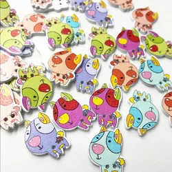 50Pcs/lot Cute Dog Wood Button Sewing Accessories Decoration Buttons Handmade Scrapbooking Craft DIY 25*18mm WB578
