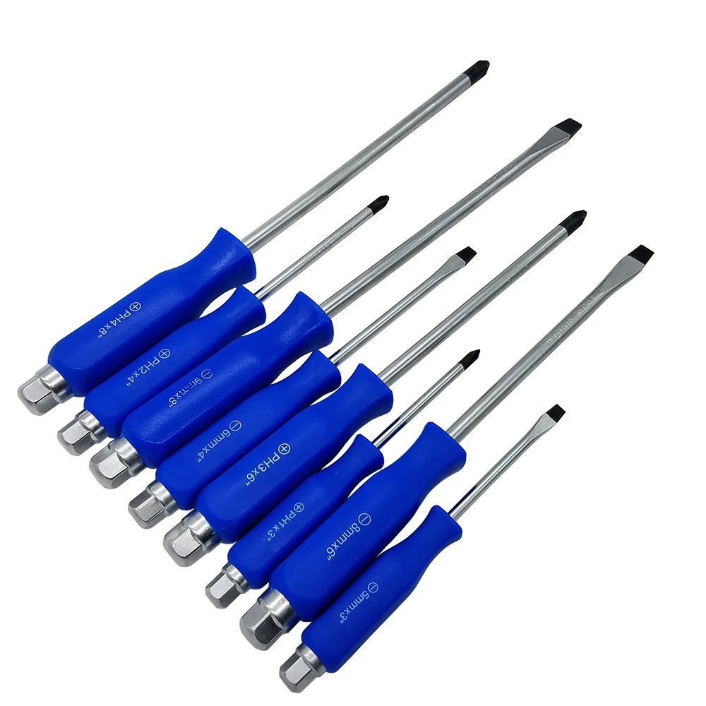 8PC Hammer Head Screwdriver set CRV witjh Magnetic Tips Falt and Phillips Screwdriver Hand Tool Kit