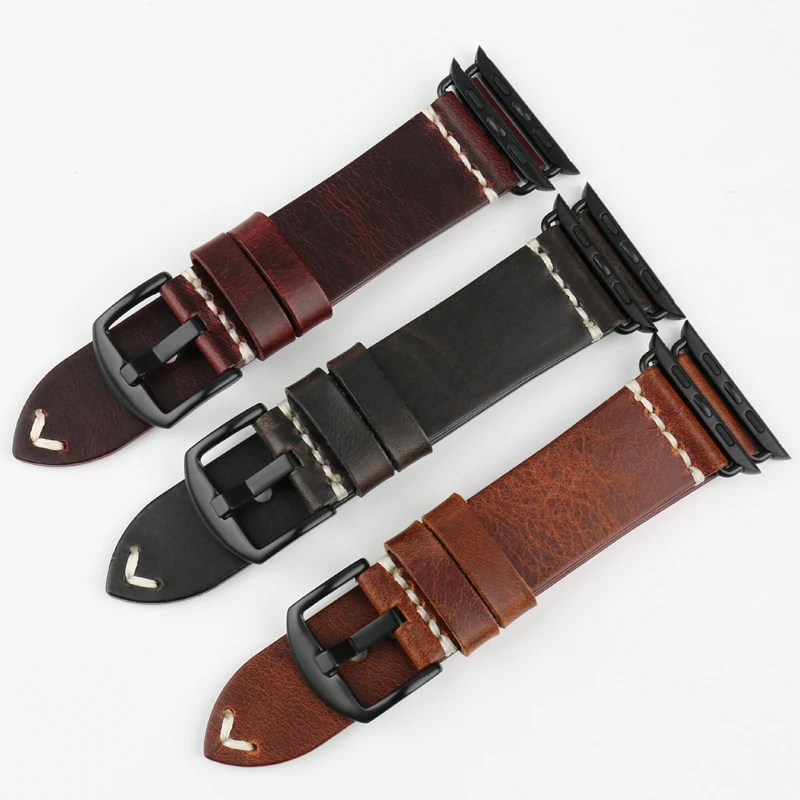 MAIKES Special Cow Leather Watch Strap For Apple Watch Band 45mm 41mm 44mm 40mm Series 9 8 7 6 SE 5 4 iWatch Watchband