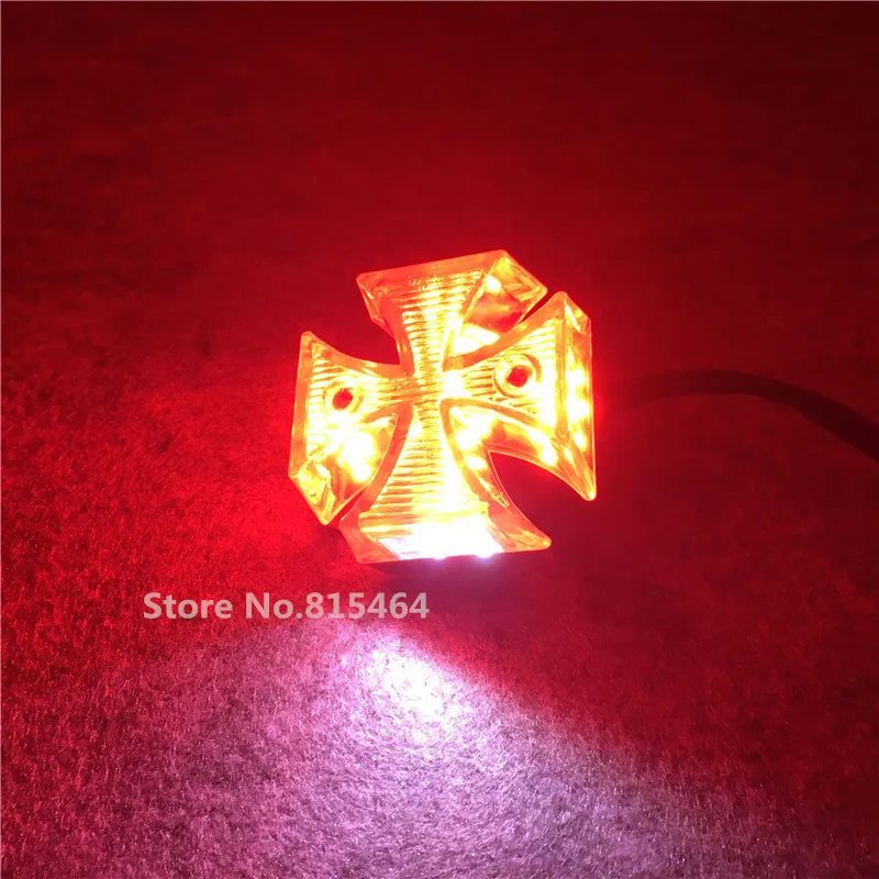 1PC Multipurpose Motorcycle Integrated Lamp Cross LED Rear Tail Brake License Plate Light DC 12V For Dirt Bike Choppers Quad ATV