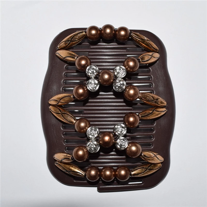 

standard comb brown pearl and silver rose beads 20pcs/lot magic comb