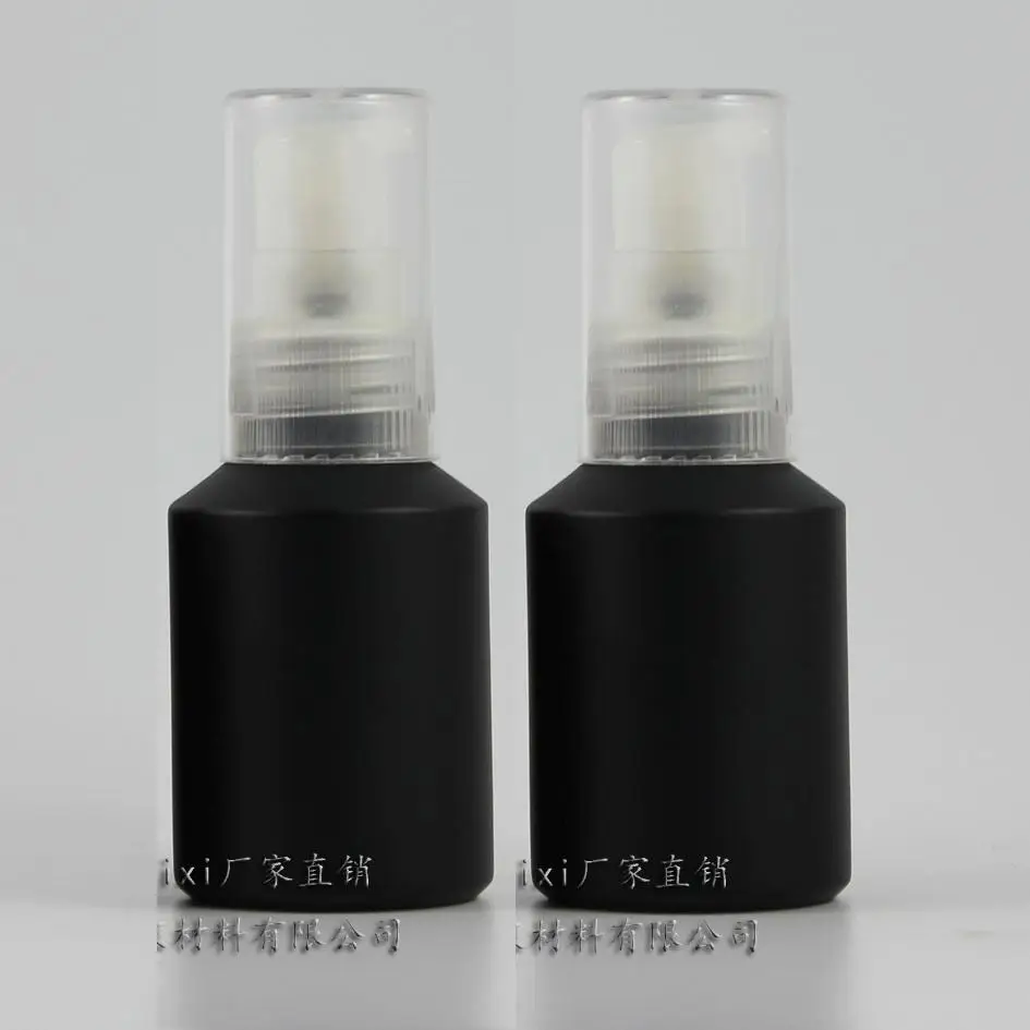 

50pcs 30ml black frosted Glass lotion bottle with clear plastic lotion pump , 30ml glass lotion cosmetic bottle for liquid