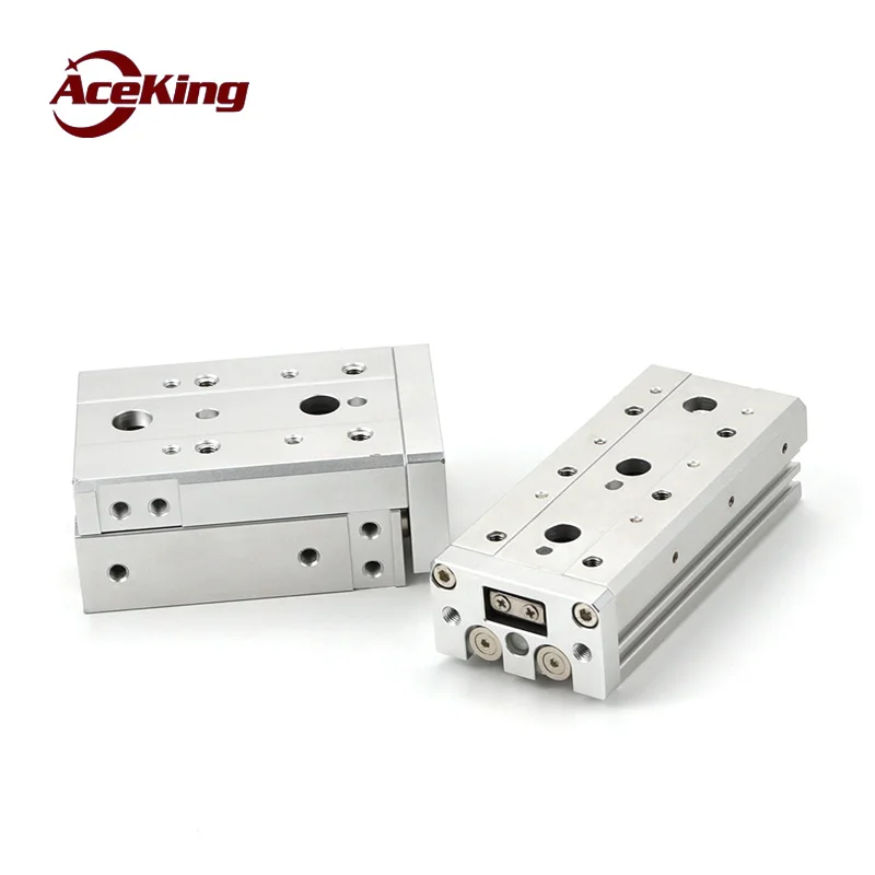 AceKing  pneumatic cylinder with guide rail double axis precision slide rail cylinder HLS/ mxs16/20-10/20/30/40/50/75/100/125/15