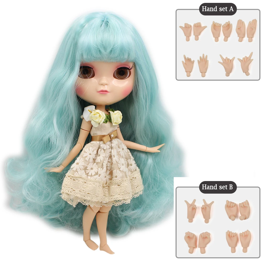 

ICY DBS DOLL Small breast azone body fortune days 280BL40066005 blue hair with bangs 30cm with hand set