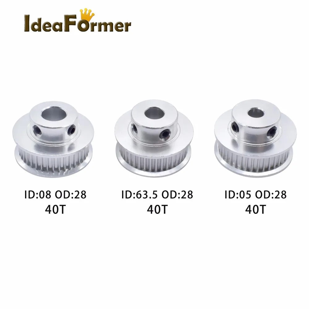 GT2 20 teeth Timing Pulley 16 20 30 36 40 60 teeth Aluminum Bore 5mm 8mm fit in GT2 belt Width 6mm 3D Printer GT2 Pulley