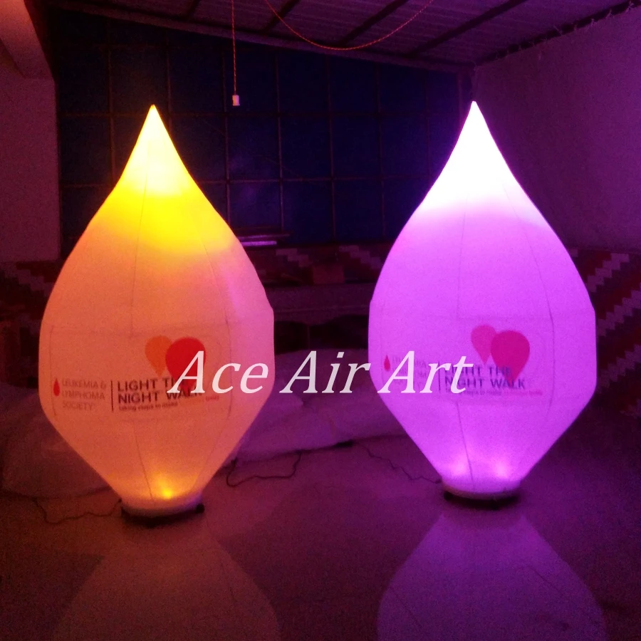 Customized 2m LED Inflatable Water Drop Shape Decoration for Public Benefit Activities Earth Day or Stage Decoration