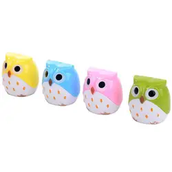 Hotuocho 24pcs Double Hole Owl Pencil Sharpener School Stationery Knife Pencil Sharpener Children Creative Stationary Wholesale