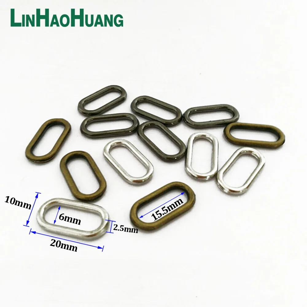 100pcs/lot Nickel/Antique brass/Black nickel oval ring alloy metal shoes bags garment Buckles DIY Accessory sewing Buck-15MM