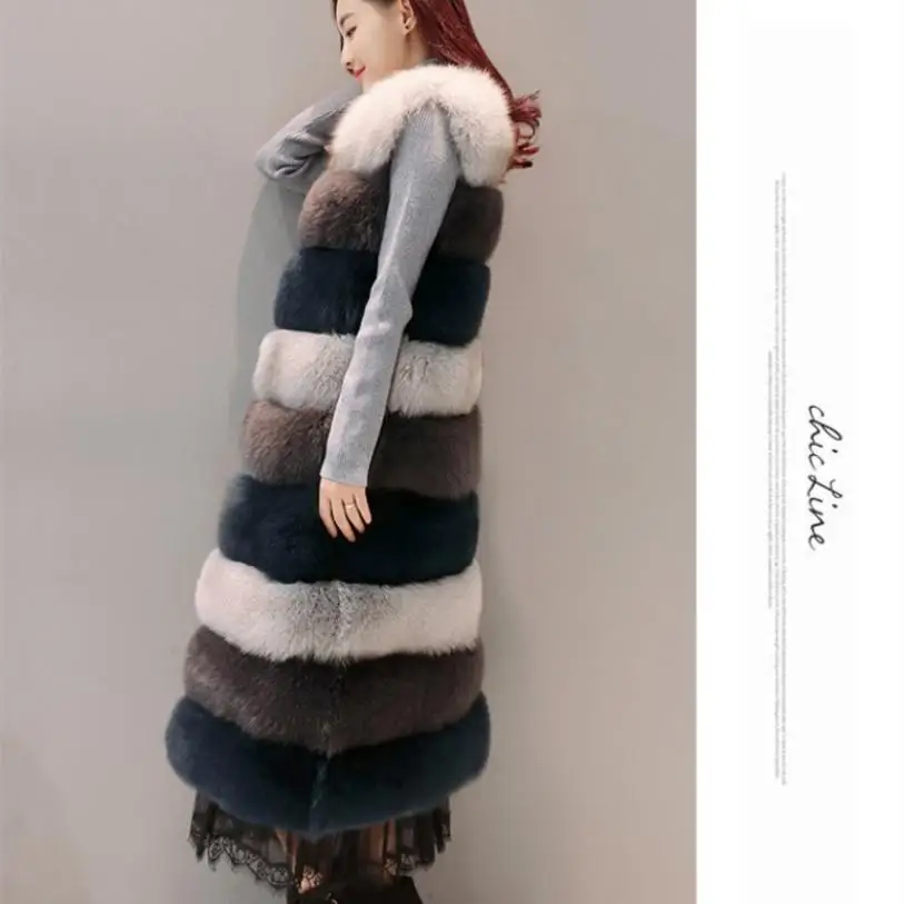 Autumn Winter new faux fox fur coats vest women sleeveless stitching slim fur jacket waistcoat Special price L1318 wholesale