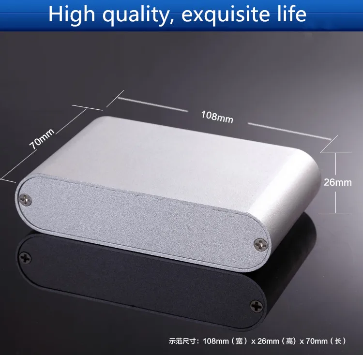 DIY AMP case 108*26*70mm aluminum amplifier chassis DAC Chassis Instrument housing Power Shell / AMP Enclosure / case / DIY box