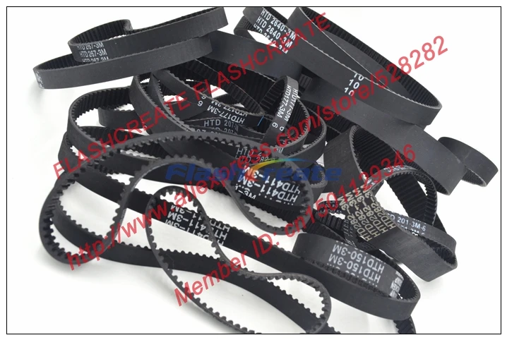 5pcs HTD3M belt 303 3M 9 length 303mm width 9mm 101 teeth 3M timing belt rubber closed-loop belt 303-3M Free shipping