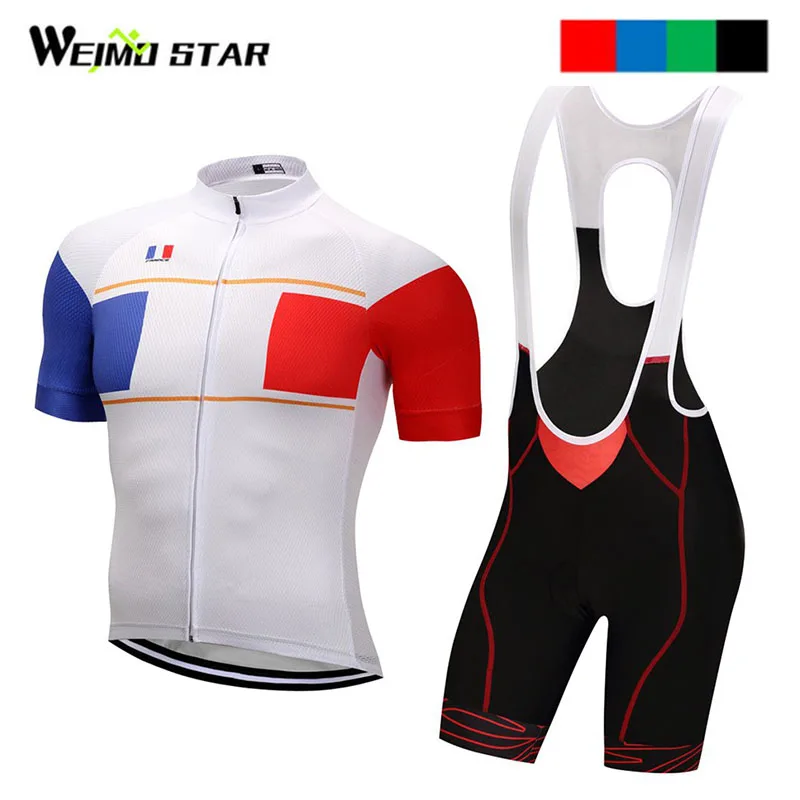 

France Shirt Cycling jersey Weimostar Cycling Clothing Summer Outdoor Bike Jersey ropa ciclismo Bib Shorts cycling clothes