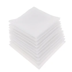 10pcs Mens Pure Solid White Handkerchiefs   Cotton Square Super Soft Washable Hanky DIY Accessories