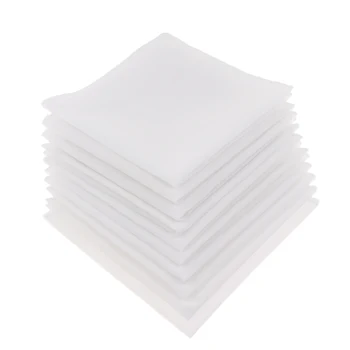 10pcs Mens Pure Solid White Handkerchiefs   Cotton Square Super Soft Washable Hanky DIY Accessories