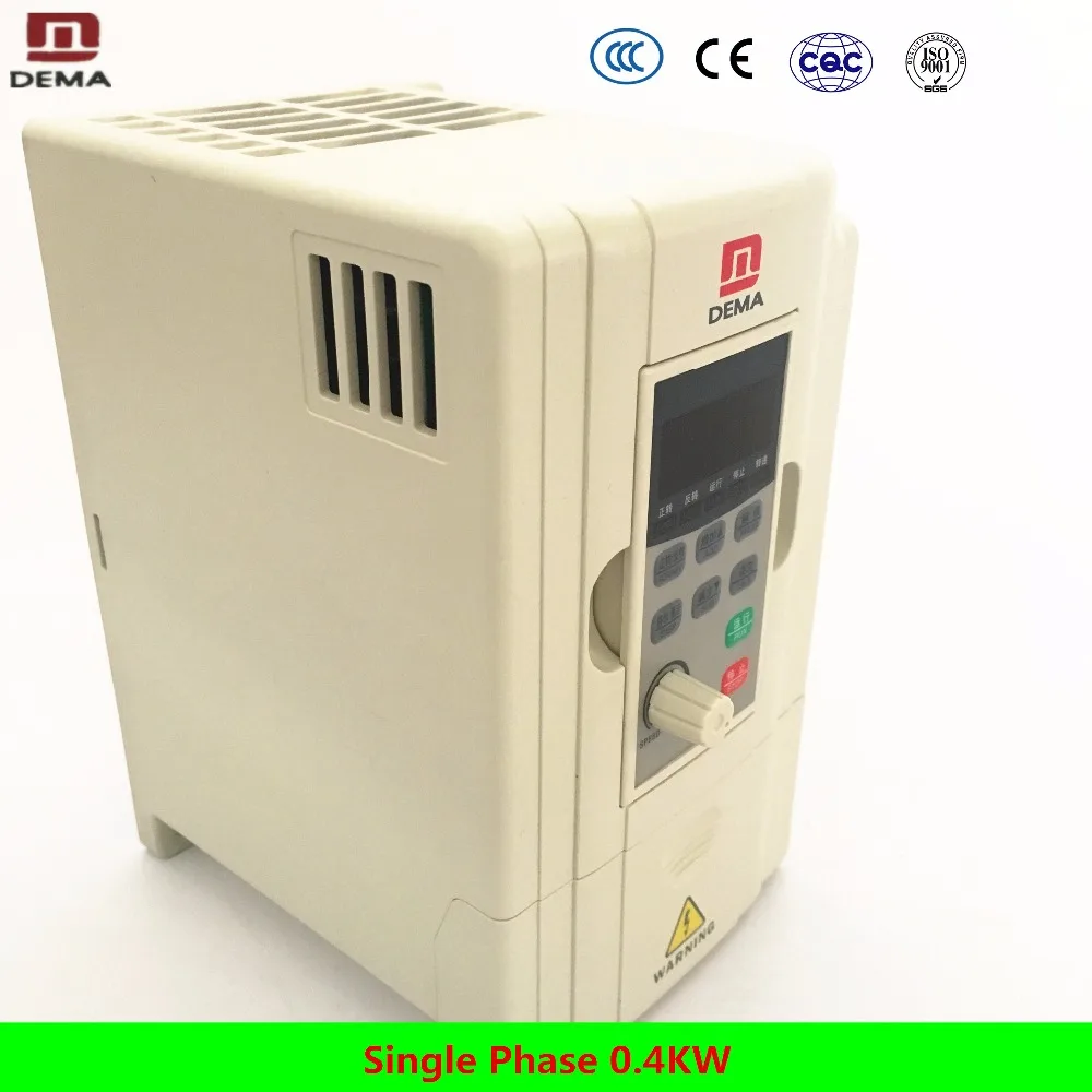 DEMA D5M Series 1 Phase 220V Input 0.4KW VFD Variable AC Frequency Inverter For Small Fan Conveyer Belt Etc.Light Load Industry