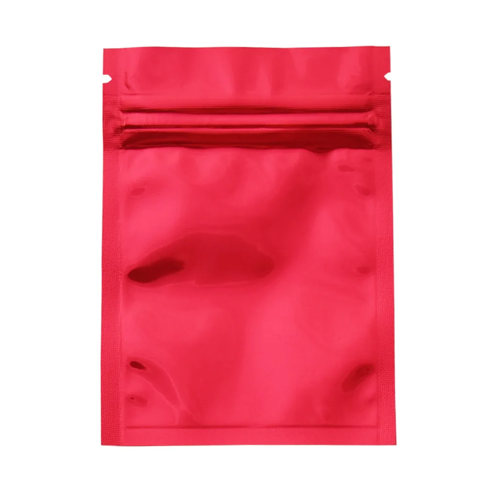 

7.5*10cm 1000pcs/lot Glossy Red Reclosable Aluminum Foil Zip Lock Package Bag DHL Shipping Grip Seal Food Vacuum Pack Bags