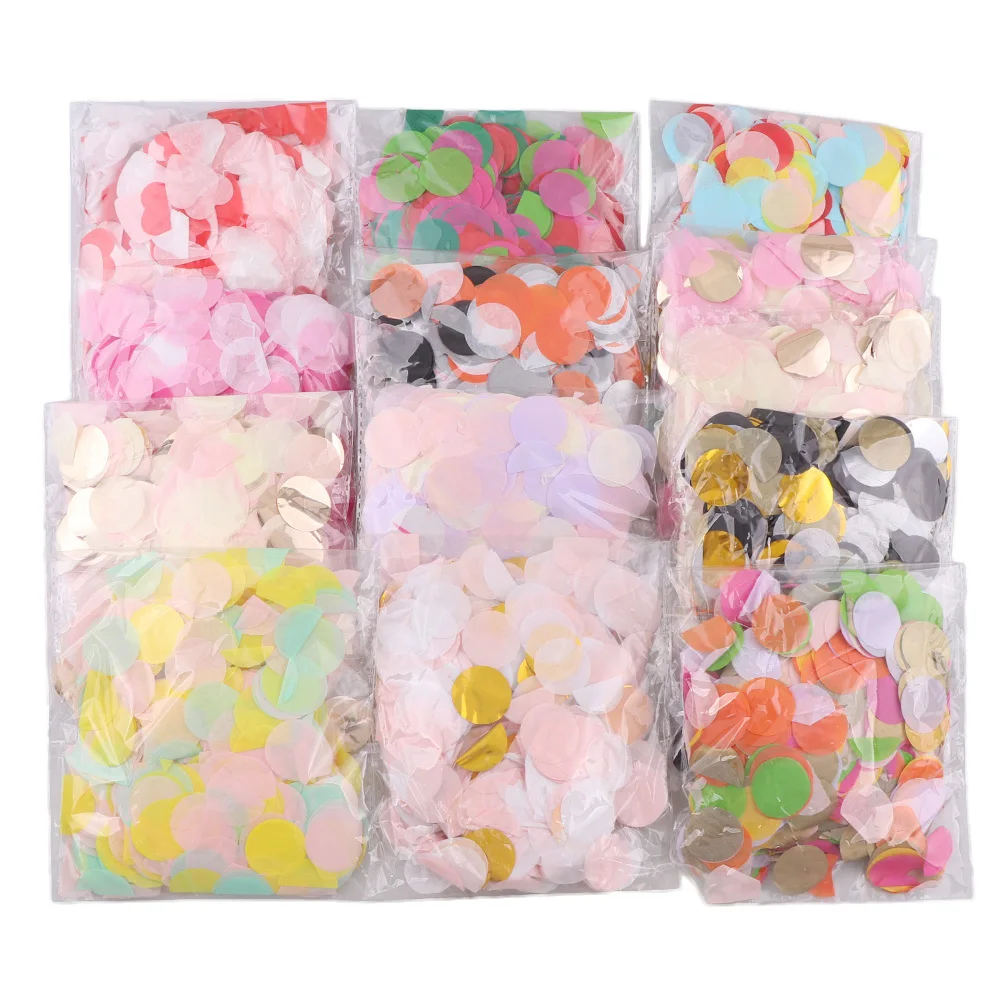 1000pcs/bag  paper Confetti Mix Color for wedding birthday party decoration round Tissue for clear balloons 2.5cm