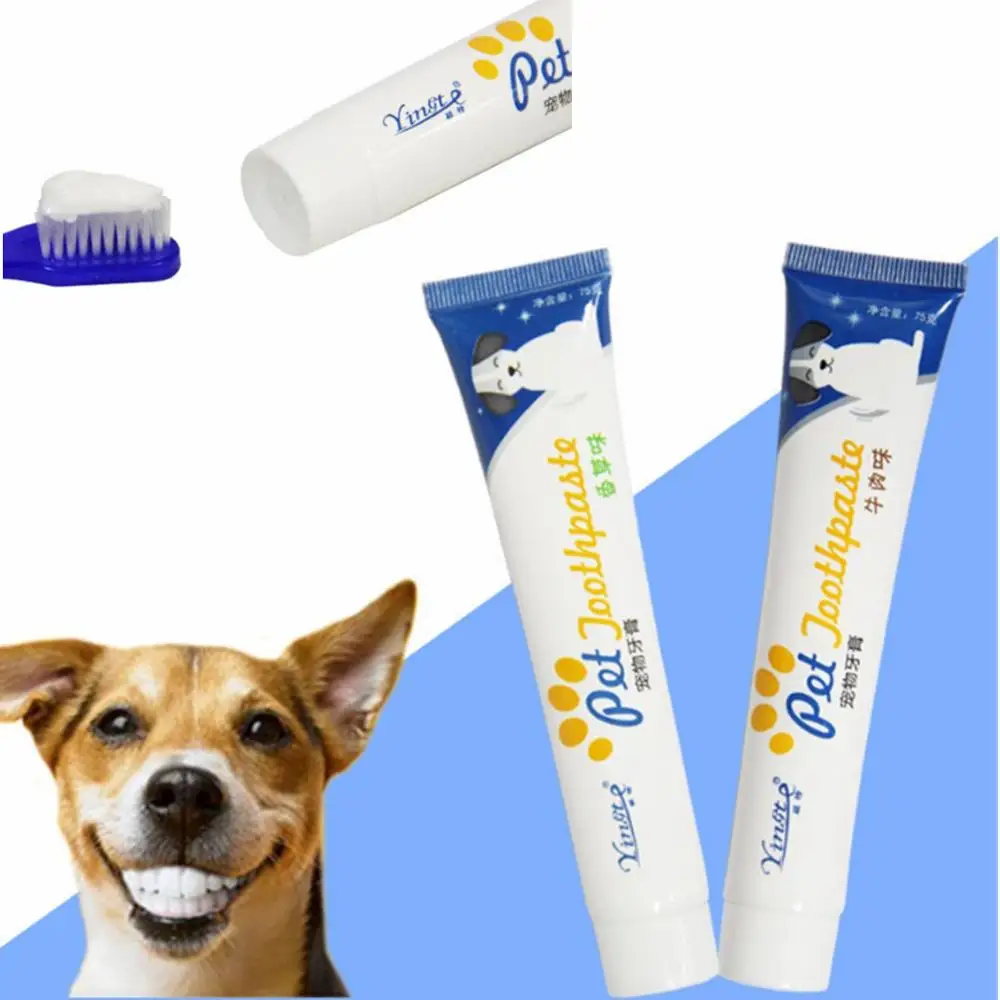 

2 PCS Dog Teeth Cleaning Supplies Pet Healthy Edible Toothpaste Oral Cleaning Care For Dog