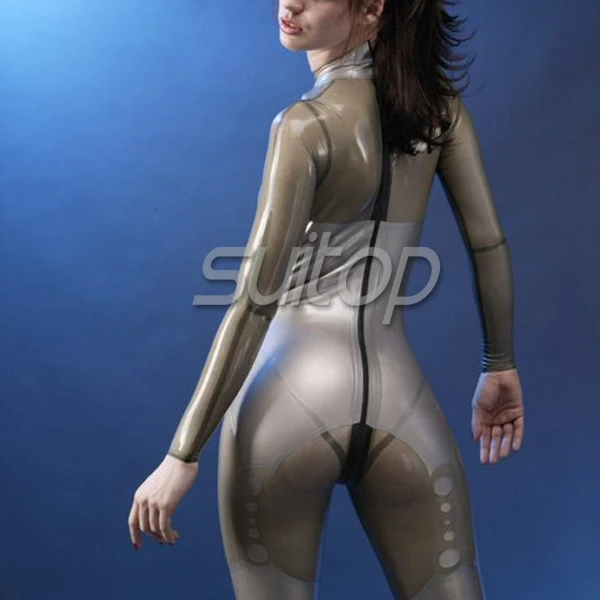 Classical  natural latex handmade zentai suit with back zipped CUSTOM COLOR