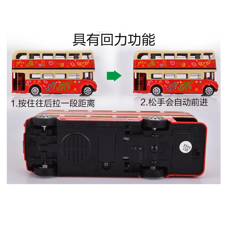 The simulation model car toys,Double-decker buses alloy model toy car,Pull Back car,Children's toy car. Children gifts