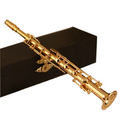 MoonEmbassy Mini Soprano Saxophone Model Miniature Saxophone Model With Metal Stand for Home Decoration