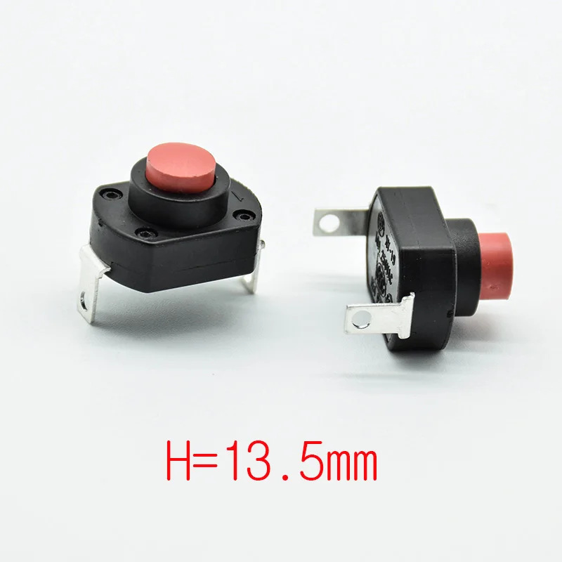 4pcs UPS switch flashlight self locking switch push button micro power switch 6A/10A Height 13.5/15.5/18.5mm