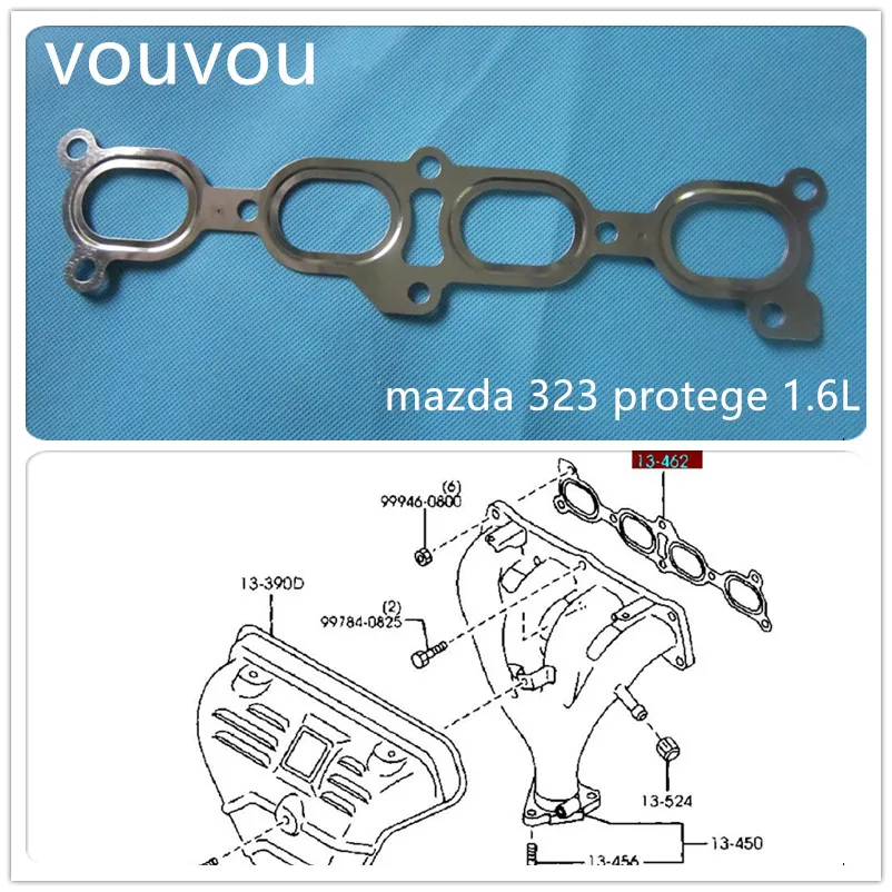 Car accessories engine ZL01-13-460 exhaust manifold gasket for Mazda 323 family protege 1998-2005 BJ 1.51.6 ZL ZM