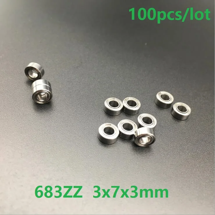 

100pcs/lot 683ZZ 683 ZZ 683Z deep groove ball bearings Miniature Mini bearing 3x7x3mm 3*7*3mm