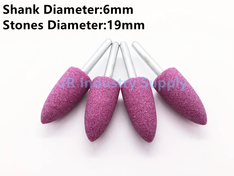 

10pcs 6*19mm Tip Abrasive Mounted Stone For Dremel Rotary tools Grinding Stone Wheel Head dremel accessories