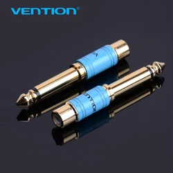 Vention Mono Plug 6.5mm Male To RCA Female Audio Jack Stereo Connector Adapter Gold-plated Headphone Gold Pure copper material