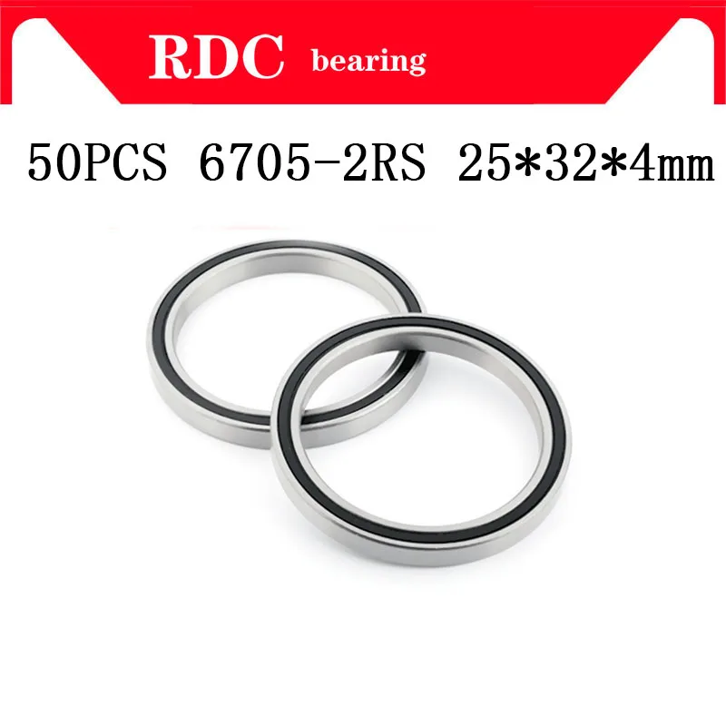 Free Shipping 50PCS ABEC-5 6705-2RS High quality 6705RS 6705 2RS RS 25x32x4 mm ultra-thin Rubber seal Deep Groove Ball Bearing