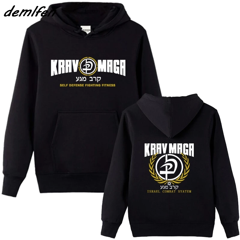 Spring Autumn Fashion Men Fleece Hoody Sweatshirt New Krav Maga Israel Combat System Self Defense IDF Martials Hoodie Jacket