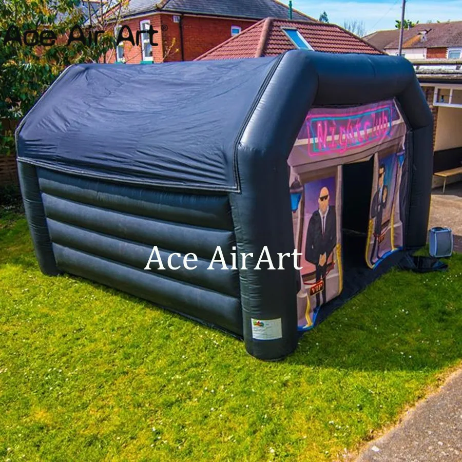 New Style Wholesale 5m L x 4m W x 3m H Inflatable Night Club Tent Rental Pup Tunnel Disco Tent For Party And Yard Events