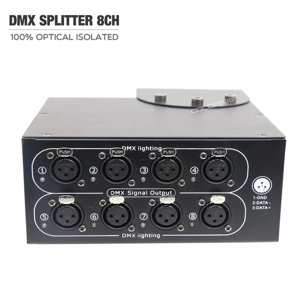 6Pcs/lot  DMX Splitter 8 Channels dmx Distributor Controller 8 Way 100% Optical isolated For stage lighting