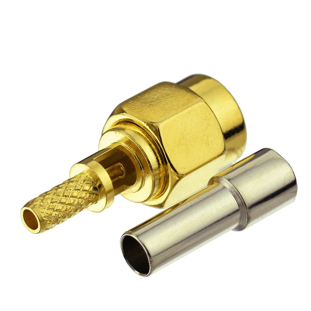 Eightwood SMA Plug Male Straight Crimp RF Coaxial Connector Adapter for RG316 RG178 RG174, RG188 LMR100 1.13mm 1.37mm Cable