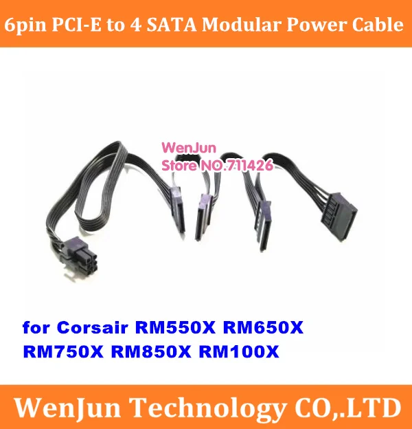 PCIe 6Pin Male 1 to 4 SATA / 5 SATA / 6 SATA 15Pin Power Supply Cable Port for CORSAIR RM1000X RM850x RM750X RM650x RM550x